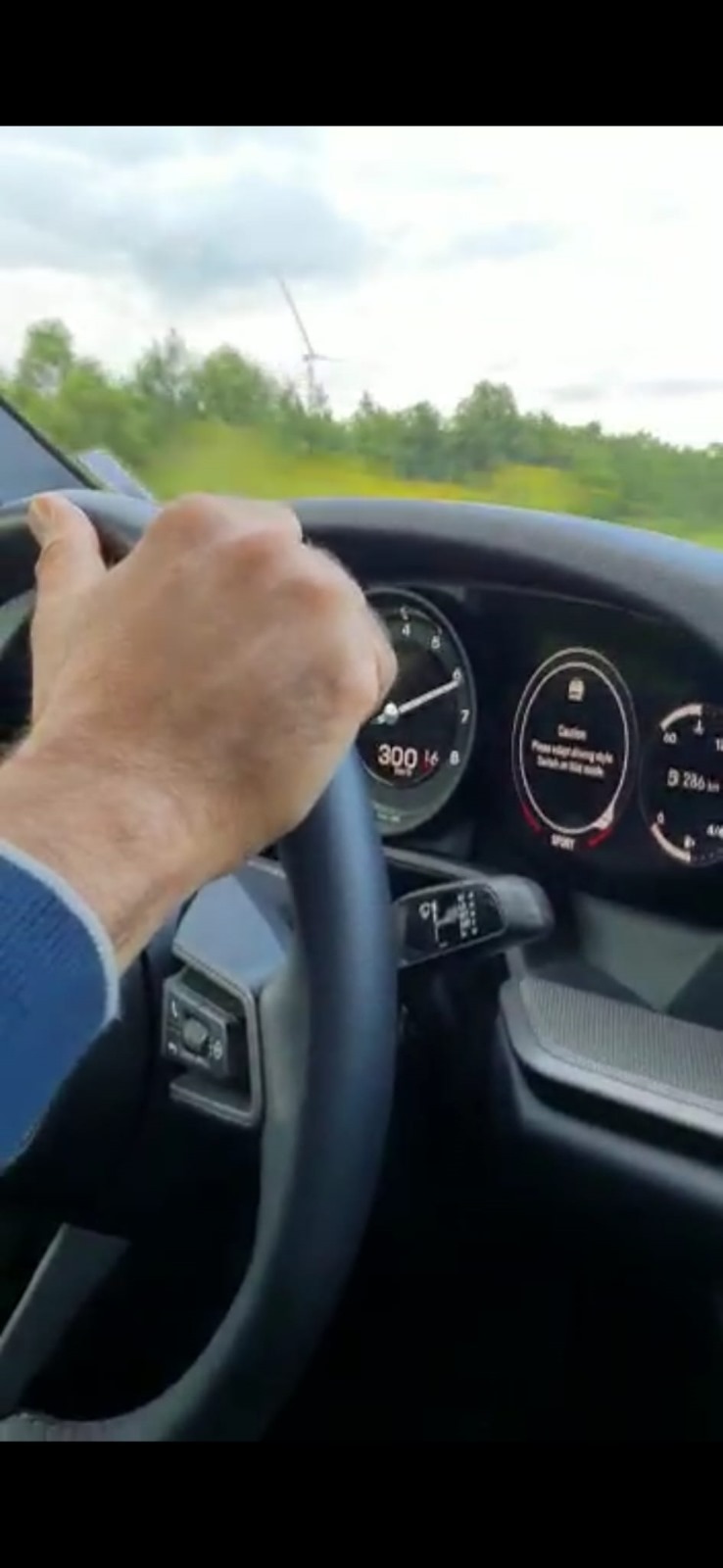 Porsche cockpit at 300 km/h