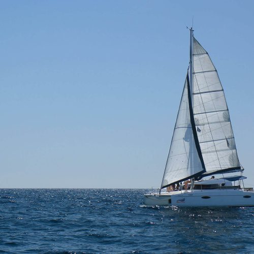 Sea Time catamaran sailing the Mediterranean