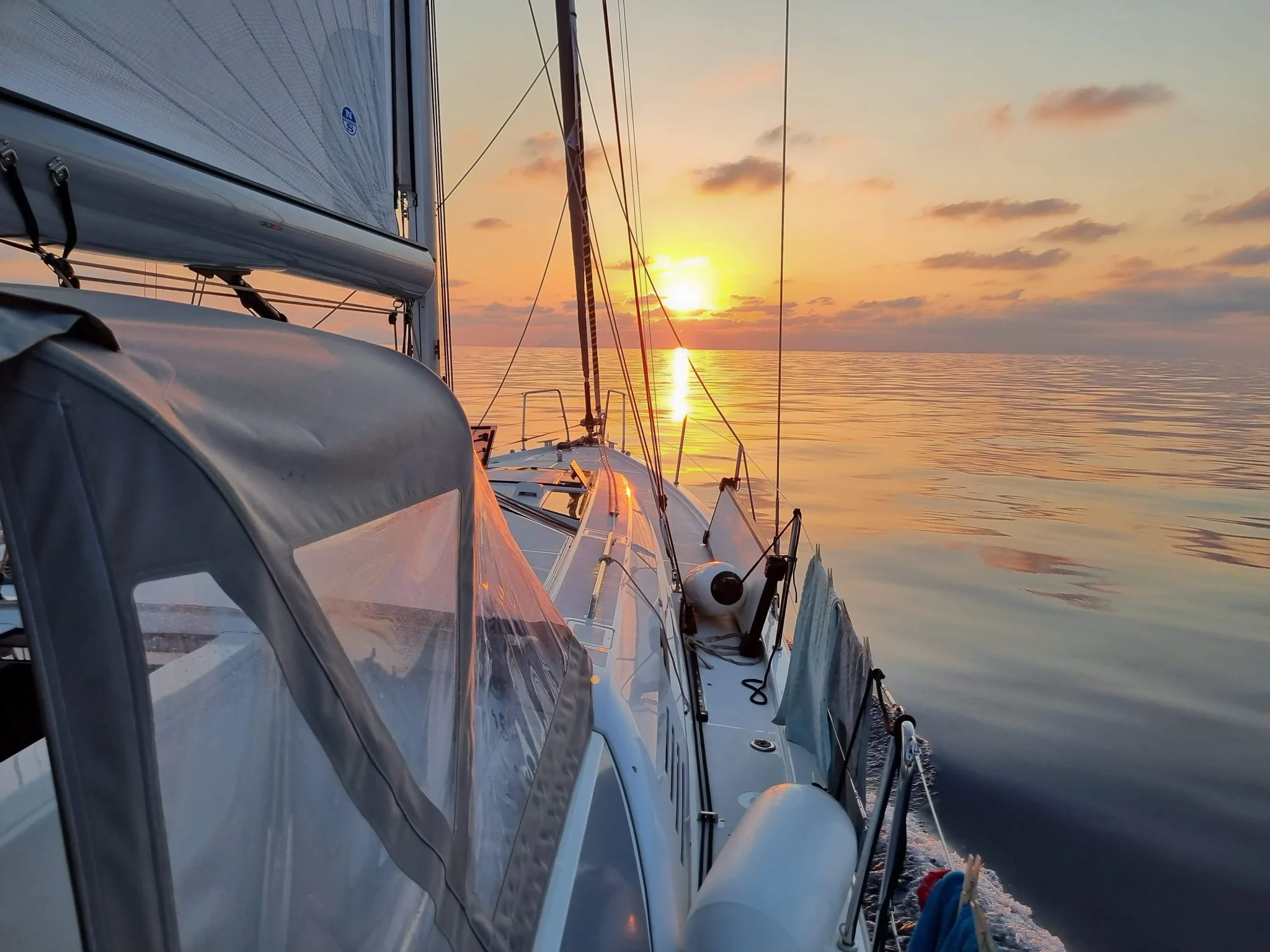 Sunset from catamaran deck